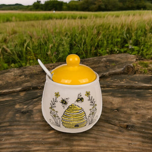 Honigtopf Biene - Honig Gefäß Bee mit Löffel
