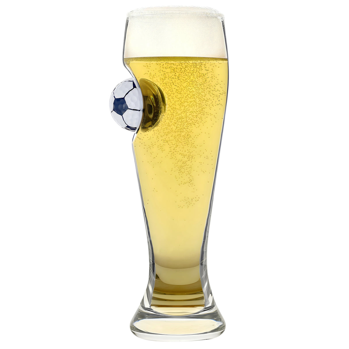 Fußball im Bierglas Fanartikel - Weißbierglas mit Ball im Glas