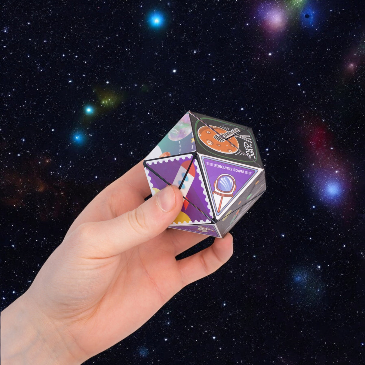 Space Polygon Fidget Toy Puzzle Würfel im Weltraum Design