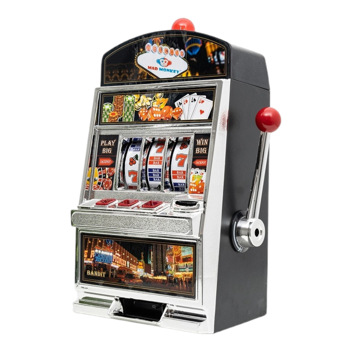 XL Spielautomat Casino Spardose Slotmaschine mit Licht und Sound