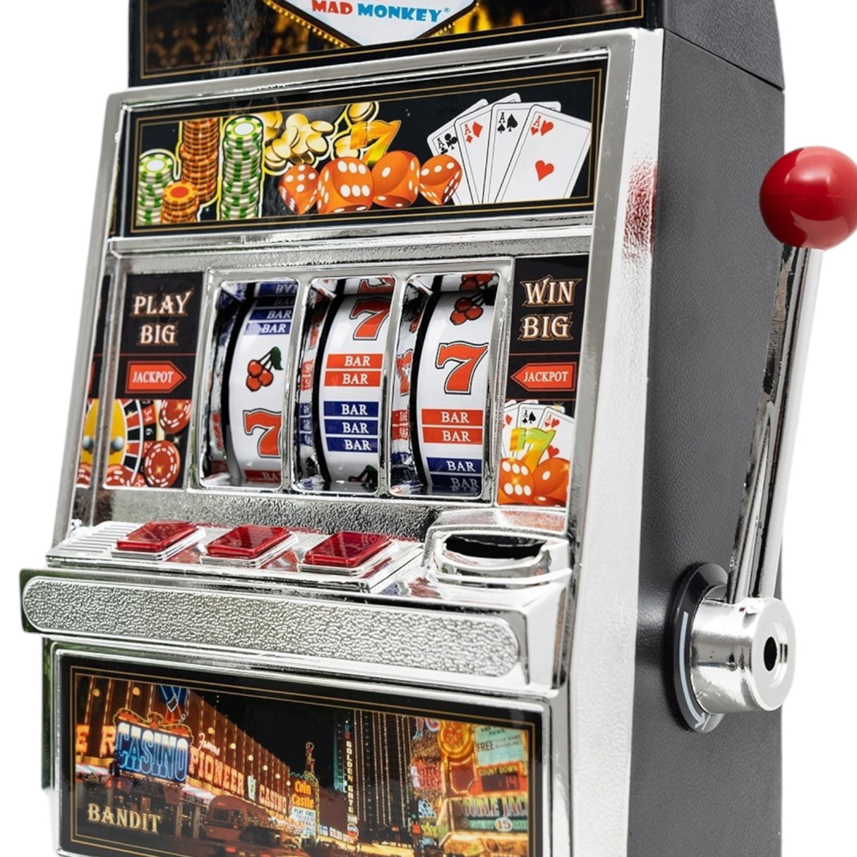 XL Spielautomat Casino Spardose Slotmaschine mit Licht und Sound