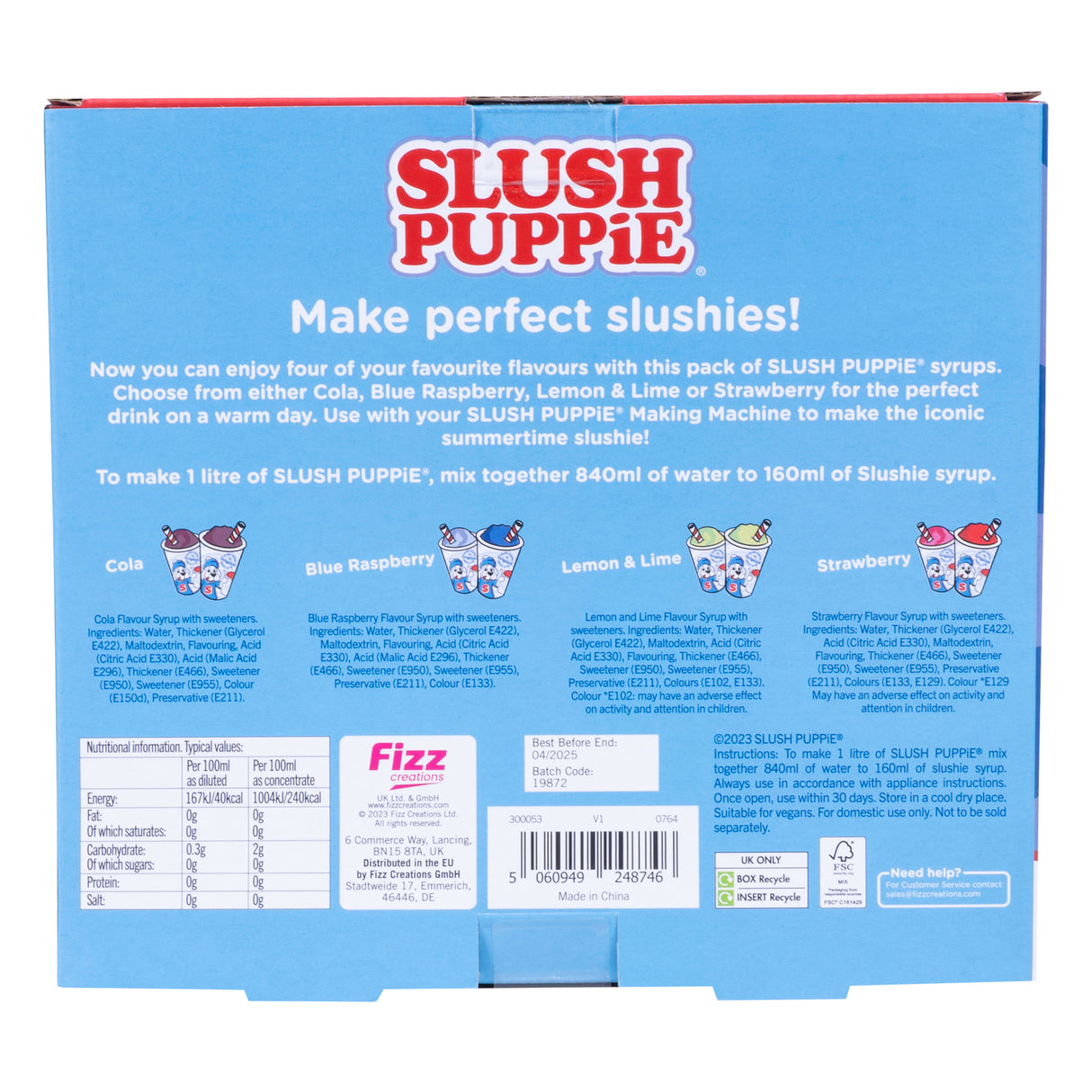 SLUSH PUPPiE ZERO zuckerfreier Slush Sirup Starter Set im 4er Set