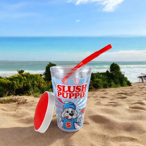 SLUSH PUPPiE Slusheis Trinkbecher mit biegsamem Strohhalm