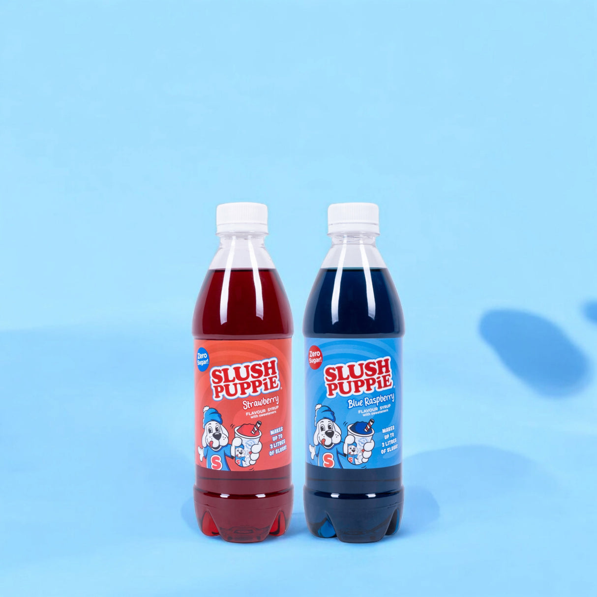 SLUSH PUPPiE Blaue Himbeere & Erdbeere ZERO zuckerfreier Sirup für je 3 Liter Slush