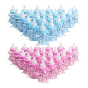 XXL Babyflasche mit 30 kleinen Flaschen für Babypartys in Pink