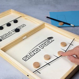 Sling Puck Tischhockey Spielzeug aus Holz für 2 Spieler