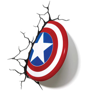 Marvel Avengers Captain America Schild 3D-Wandlicht mit Wandsticker