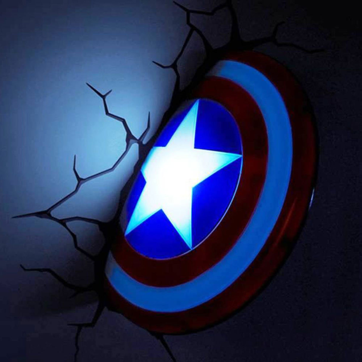 Marvel Avengers Captain America Schild 3D-Wandlicht mit Wandsticker