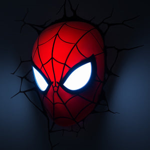 Marvel Avengers Spiderman Maske 3D-Wandlicht mit Wandsticker