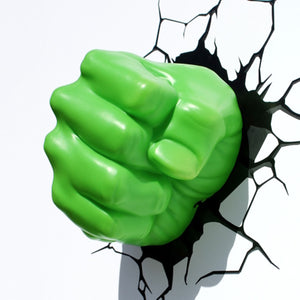 Marvel Avengers Hulk Faust 3D-Wandlicht mit Wandsticker