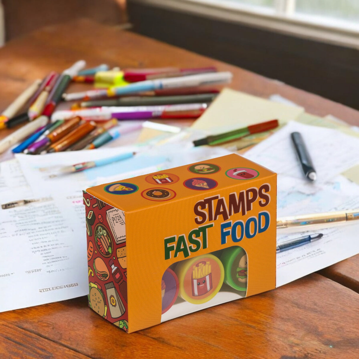 Fast Food Stempel - Motivstempel im 6er-Set