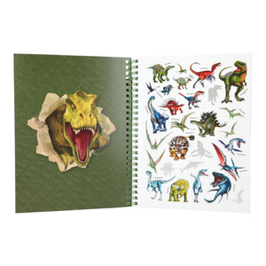 Dino World Dinosaurier Malbuch mit Buntstiften und Sticker