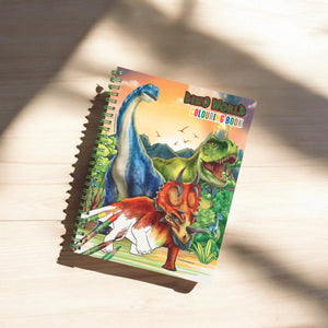 Dino World Dinosaurier Malbuch mit Buntstiften und Sticker