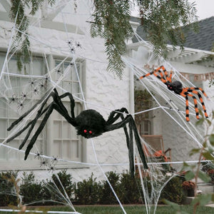 XXL Spinnen Halloween Hausdekoration mit 2 großen und 20 kleinen Spinnen