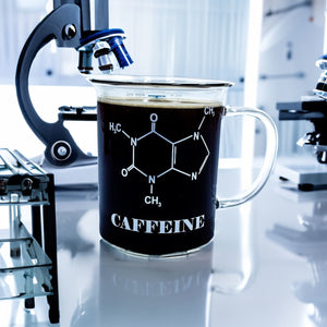 Chemie Koffein Kaffeebecher - Caffeine Glastasse