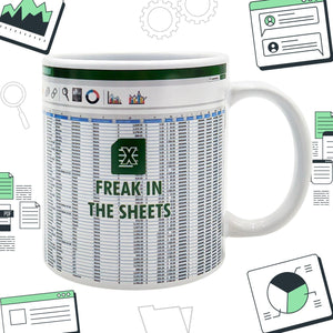 Freak in the Sheets Kaffeebecher - lustige Spreadsheet Tasse