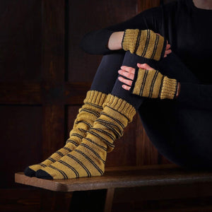 Harry Potter Hogwarts Hufflepuff Fäustlinge und Socken Strickset