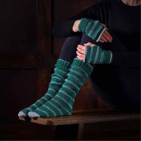 Harry Potter Hogwarts Slytherin Fäustlinge und Socken Strickset