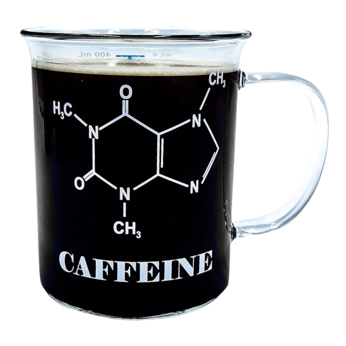 Chemie Koffein Kaffeebecher - Caffeine Glastasse