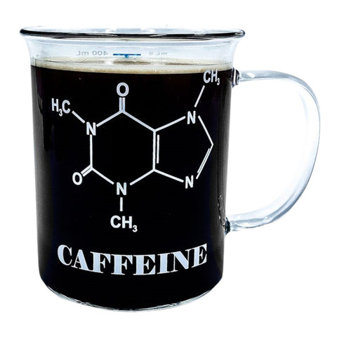 Chemie Koffein Kaffeebecher - Caffeine Glastasse