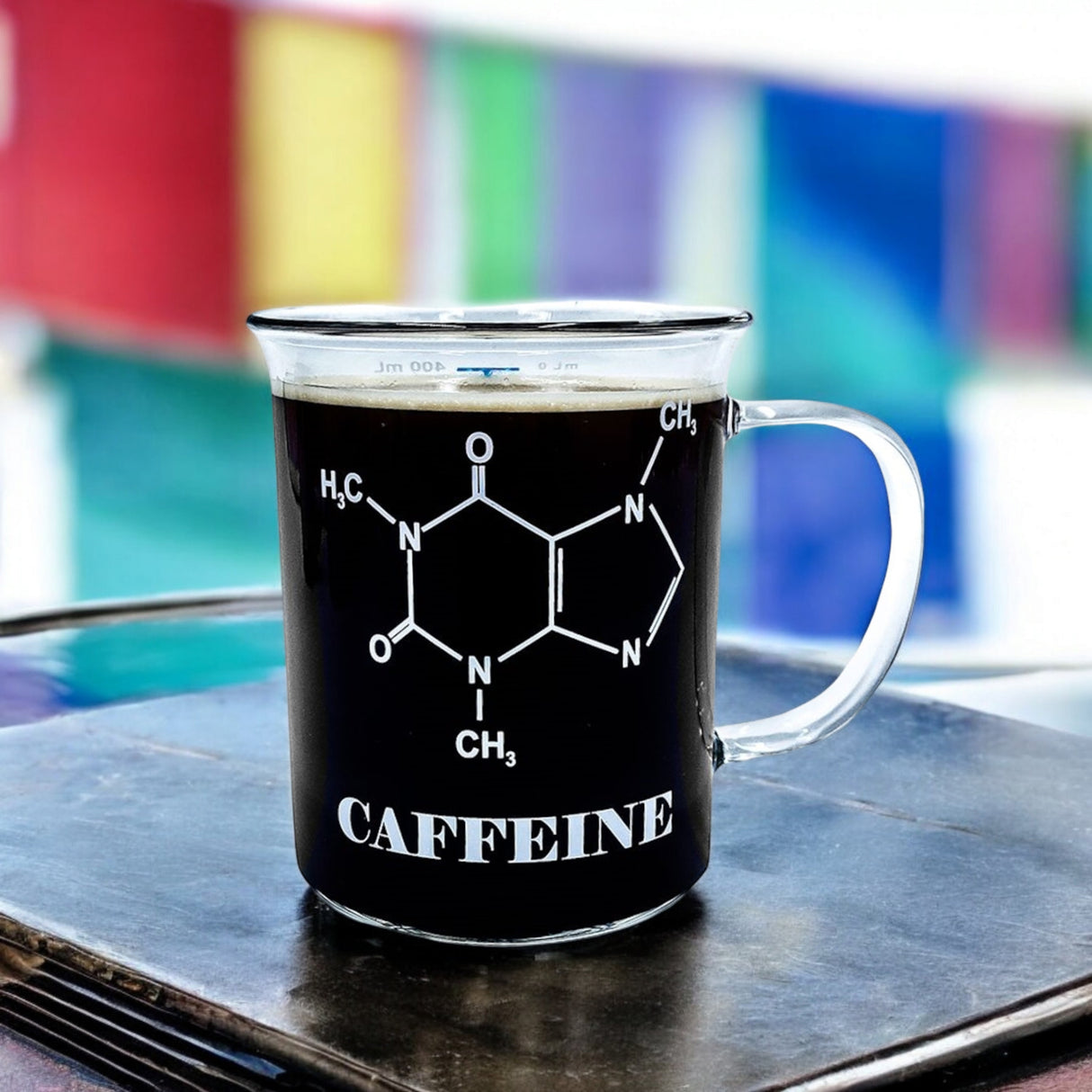 Chemie Koffein Kaffeebecher - Caffeine Glastasse