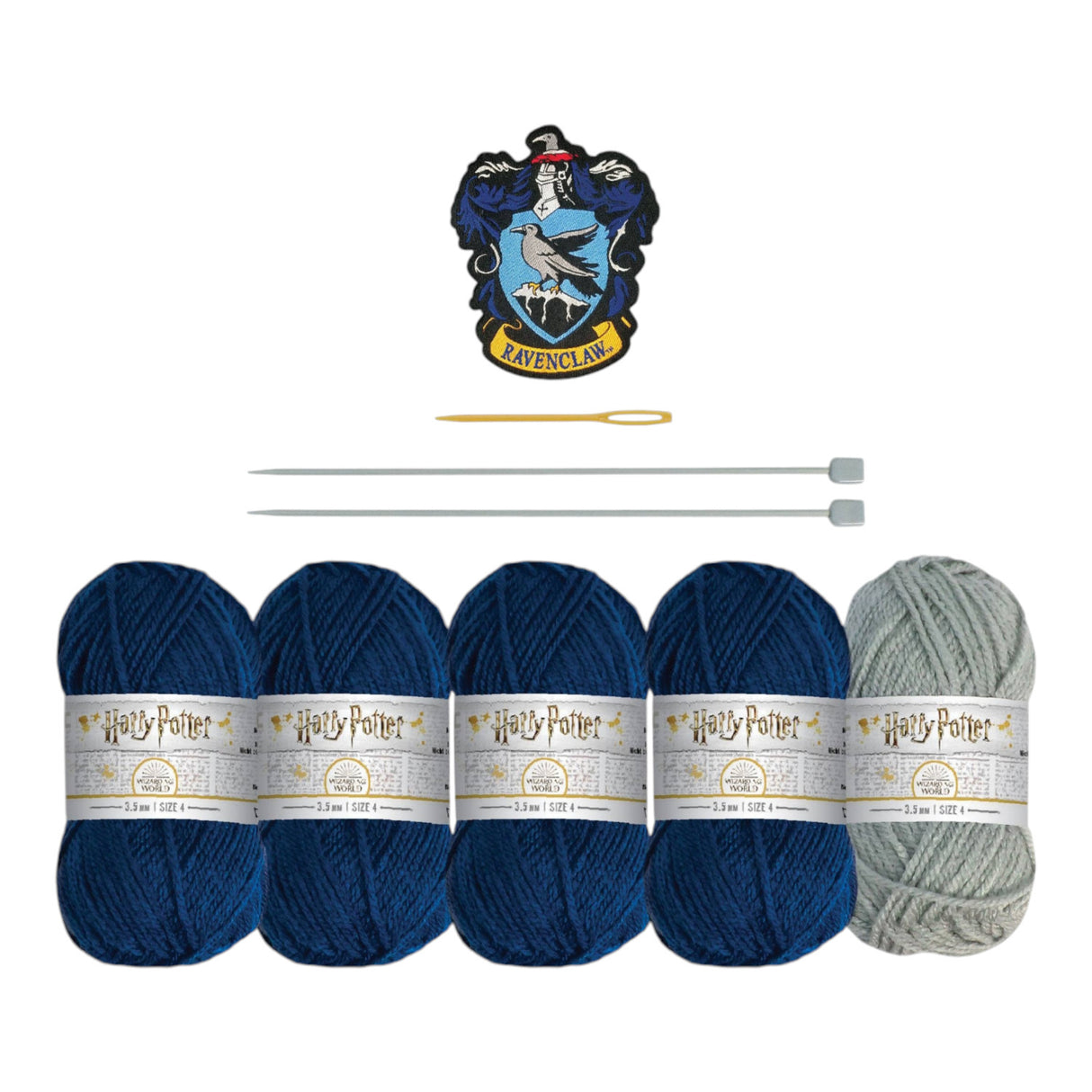 Harry Potter Hogwarts Ravenclaw Loop Schal Strickset für Erwachsene