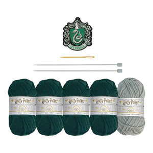 Harry Potter Hogwarts Slytherin Loop Schal Strickset für Erwachsene