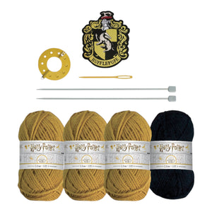 Harry Potter Hogwarts Bommelmütze Strickset mit Hufflepuff Design für Erwachsene