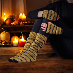 Harry Potter Hogwarts Hufflepuff Fäustlinge und Socken Strickset