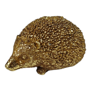 Igel Dekofigur in Gold - moderne Herbstdeko