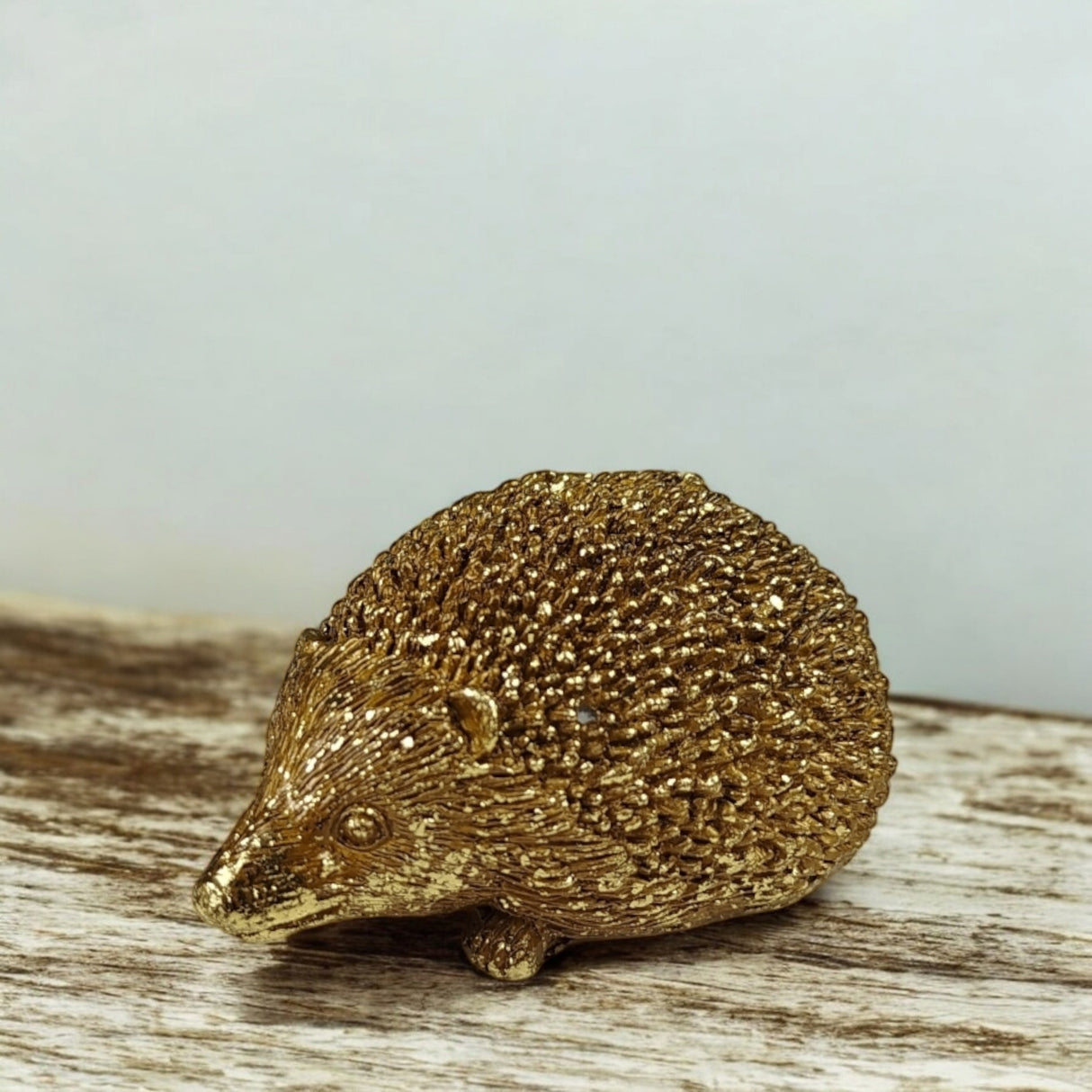 Igel Dekofigur in Gold - moderne Herbstdeko