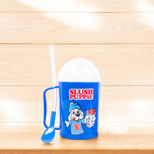 SLUSH PUPPiE Slushie Maker Slush-Eis Becher Starter Set mit ZERO zuckerfreier blaue Himbeere Sirup