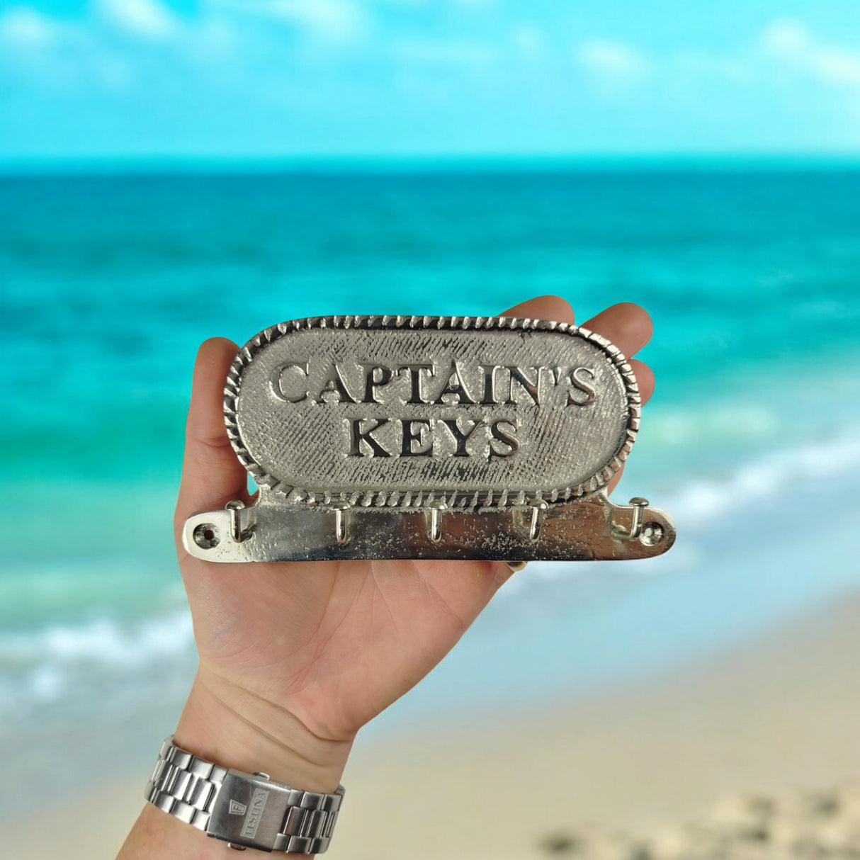 Captains Keys Schlüsselhalter mit 5 Haken - Maritime Deko für Zuhause