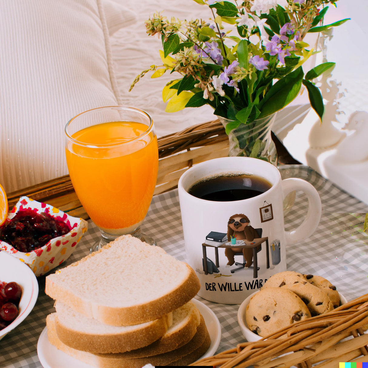 Der Wille war da Faultier Kaffeebecher