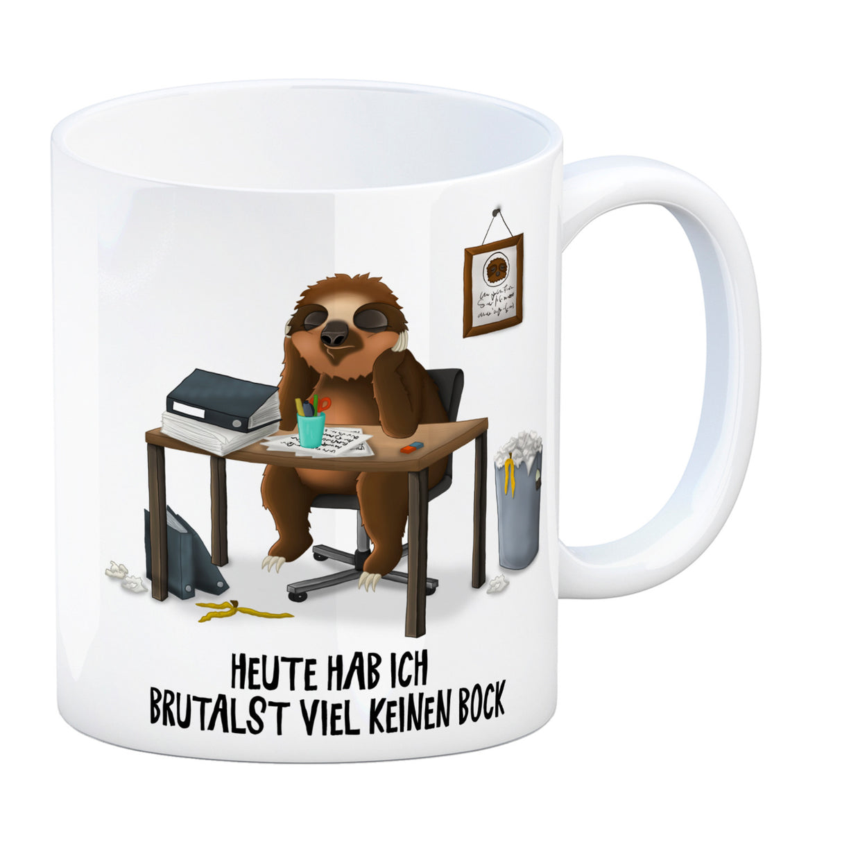 Heute hab ich brutalst viel keinen Bock Kaffeebecher mit Faultier Motiv