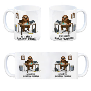 Heute hab ich brutalst viel keinen Bock Kaffeebecher mit Faultier Motiv