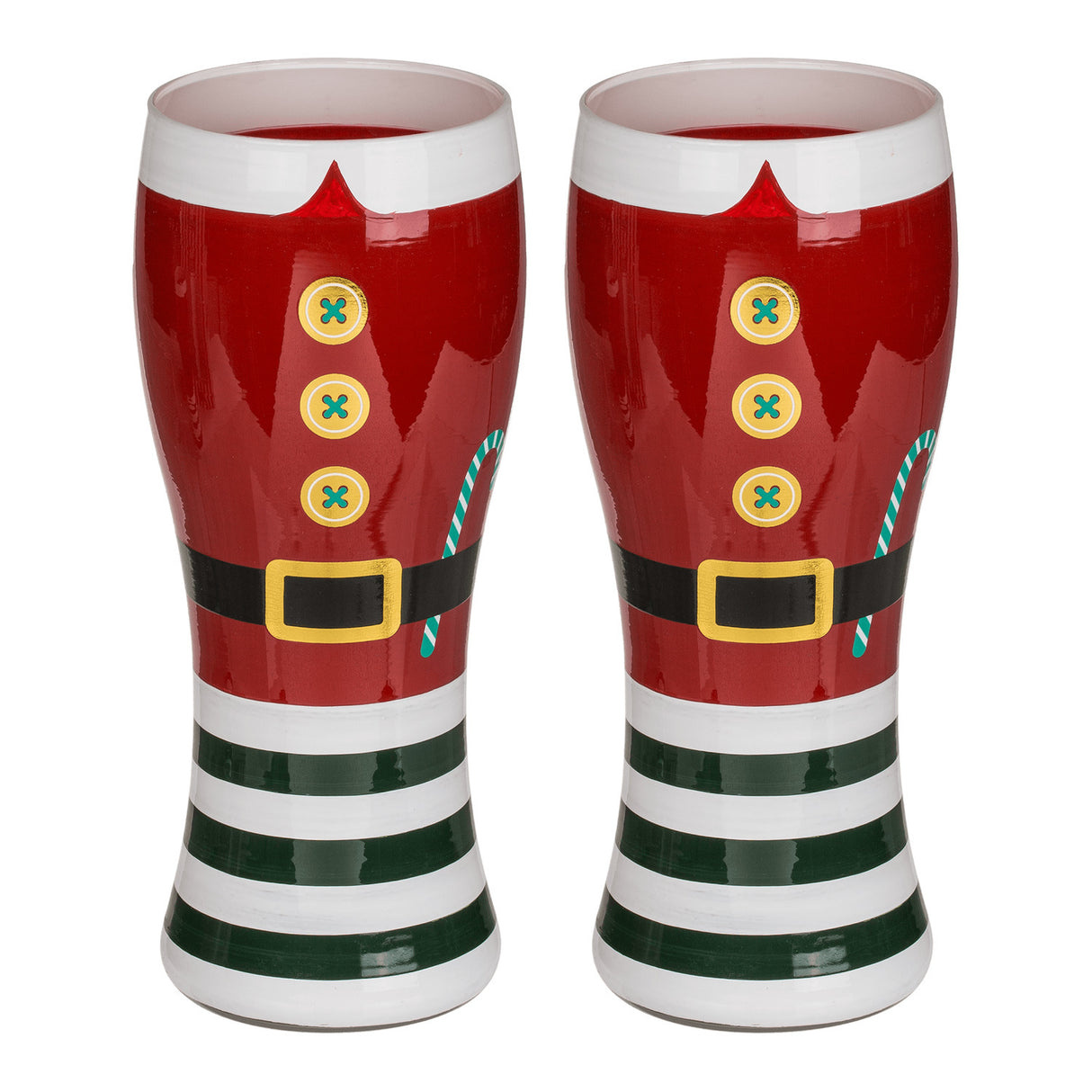 Santa-Kostüm Weihnachts-Bierglas im 2er Set