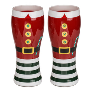 Santa-Kostüm Weihnachts-Bierglas im 2er Set