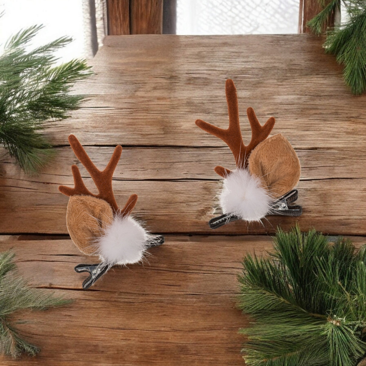 Rentier Haarclips - Weihnachts-Haarspange in zufälliger Variante