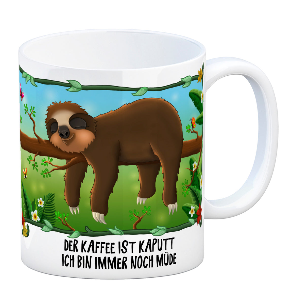 Der Kaffee ist kaputt… Faultier Kaffeebecher