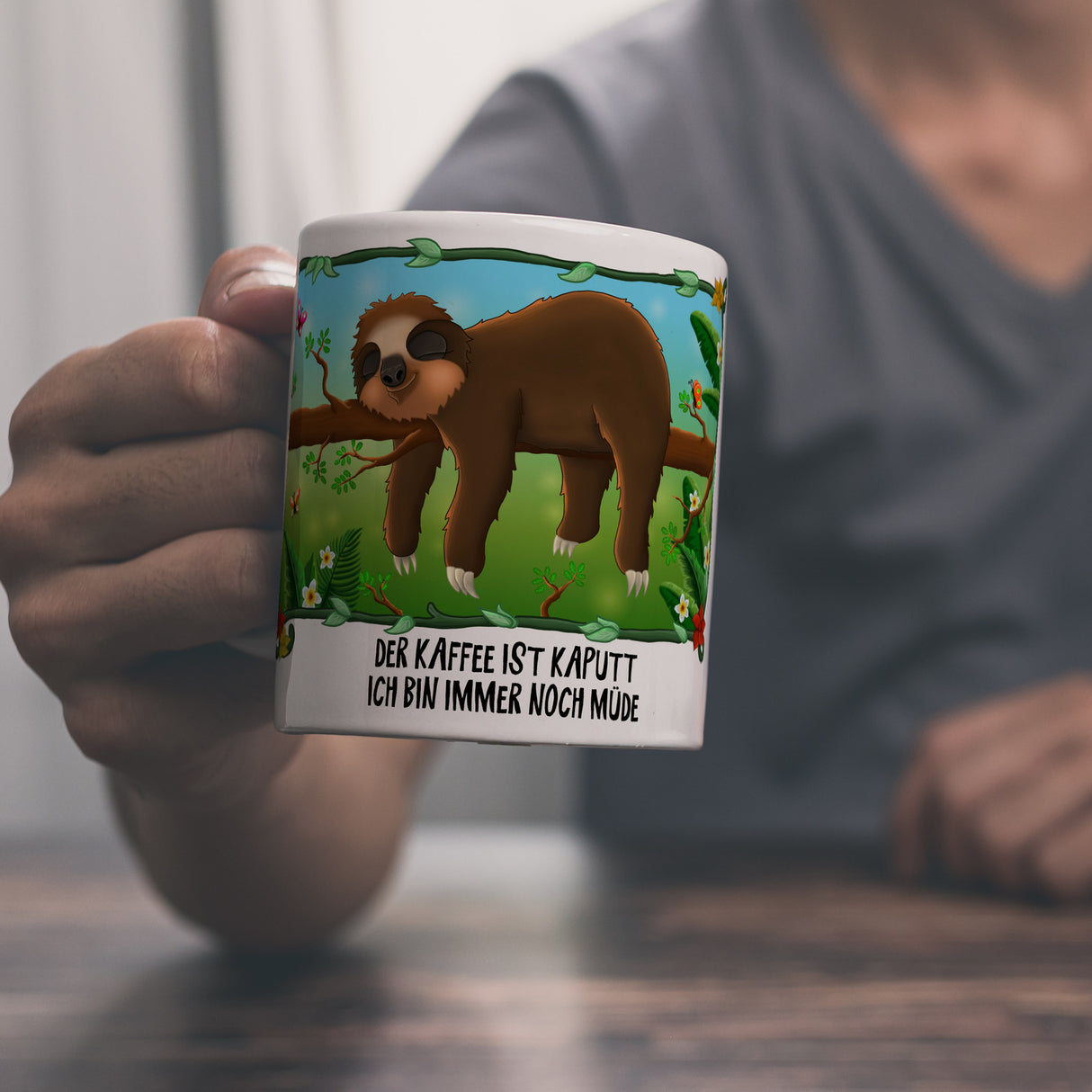 Der Kaffee ist kaputt… Faultier Kaffeebecher