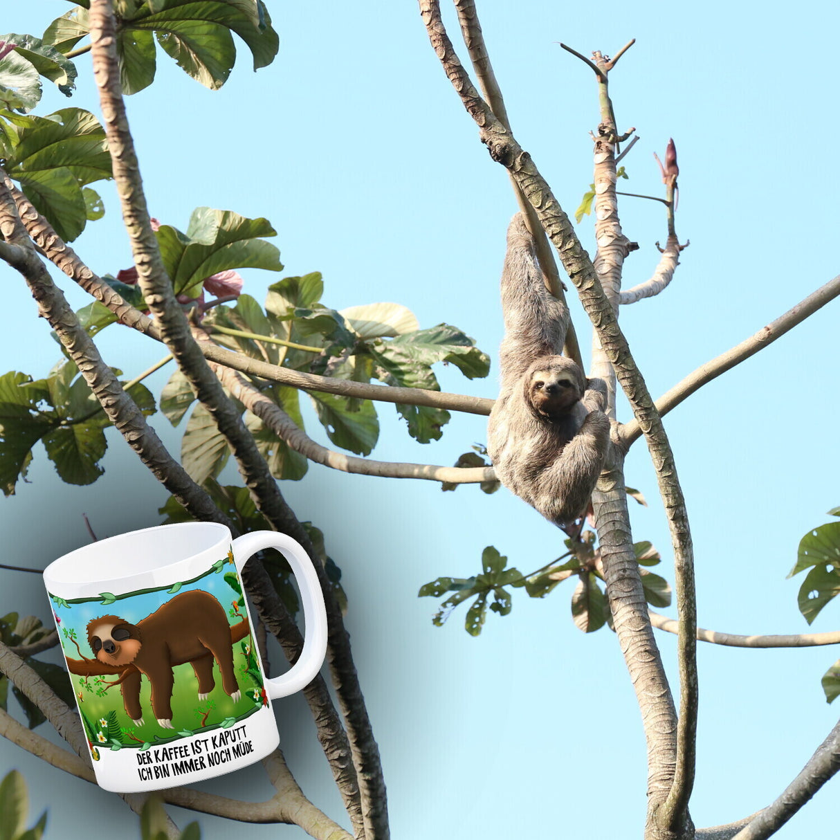 Der Kaffee ist kaputt… Faultier Kaffeebecher