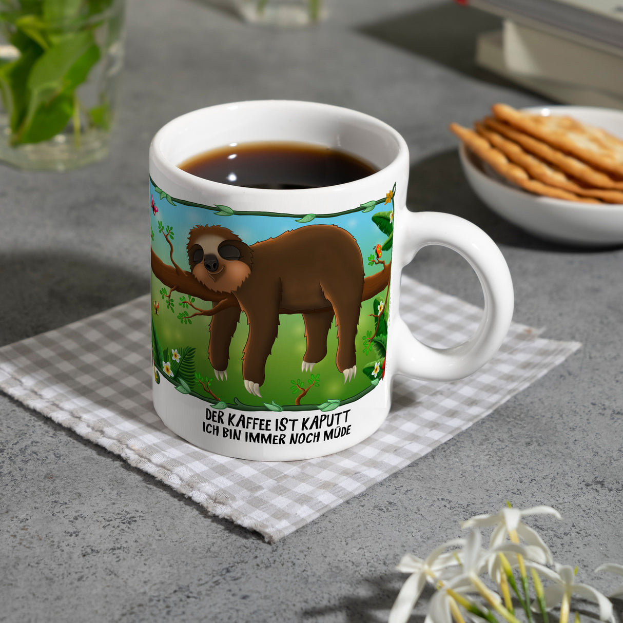 Der Kaffee ist kaputt… Faultier Kaffeebecher