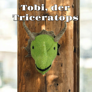 woolimals Triceratops Tobi Trophäe aus Wolle