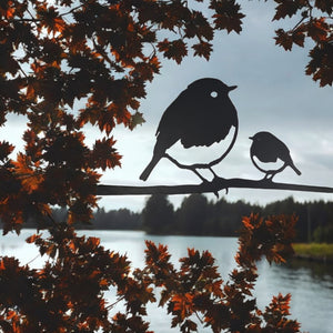 Kohlmeise Baumstecker - Vogel Gartenstecker aus Metall als Gartendekoration