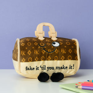 Punchkins Designer Handtasche Kuscheltier mit dem Spruch Fake it till you make it