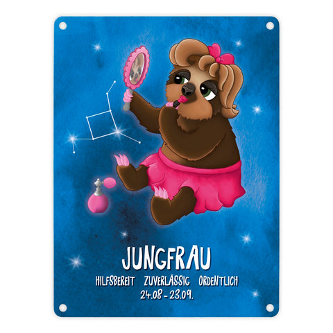 Faultier Sternzeichen Jungfrau Metallschild