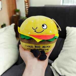 Punchkins Burger Kuscheltier mit dem Spruch I Like Big Buns and I Cannot Lie