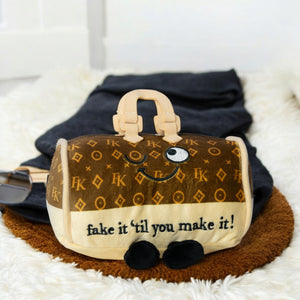 Punchkins Designer Handtasche Kuscheltier mit dem Spruch Fake it till you make it