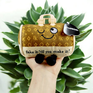 Punchkins Designer Handtasche Kuscheltier mit dem Spruch Fake it till you make it